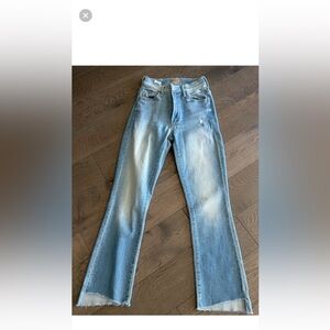 🐳 MOTHER DENIM Jeans The Insider Crop Step Fray 23 Light Wash